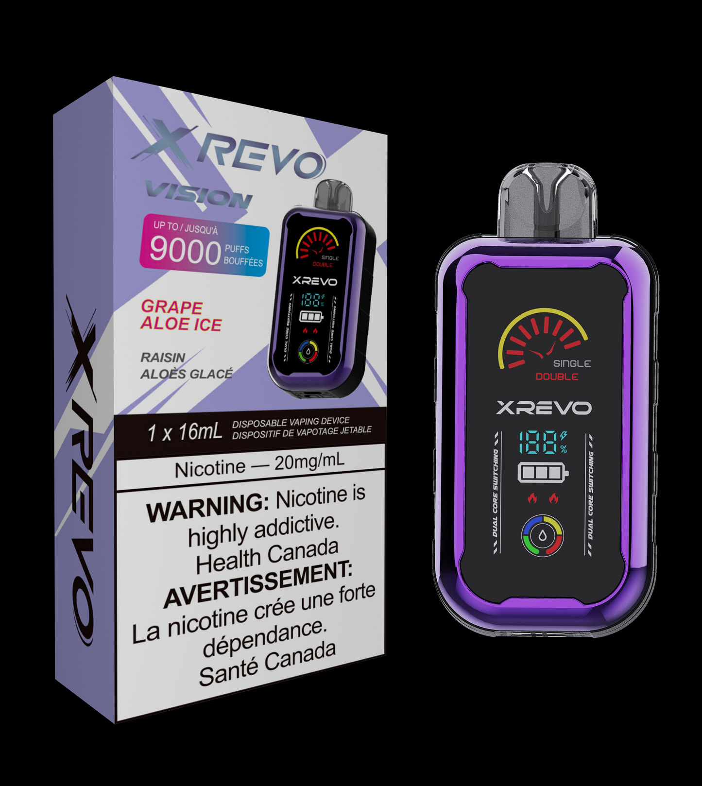 XREVO VISION Grape Aloe Ice - 20mg (5PC/CTN) (ON)